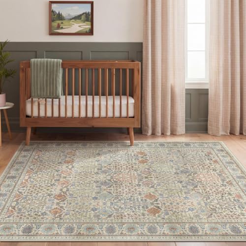Bavni 2x7 Kitchen Runner Rug, Washable Non Slip, Ivory Multicolor - Image 5