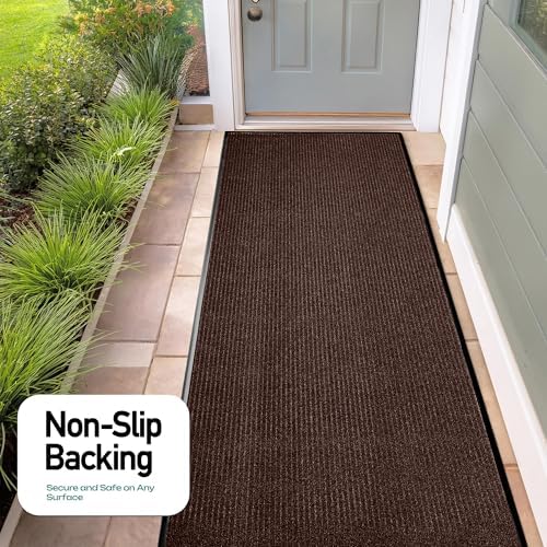 MaxMat® Extra Large Rubber Entry Mat - Heavy Duty, Waterproof, Low-Profile, Easy to Clean, Industrial Doormat (4 x 10 Feet, Brown, MXM-RIB0410BR) - Image 6