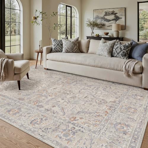 HUGEAR Area Rugs 5x7 Washable Rug Blue Grey by HUGEAR