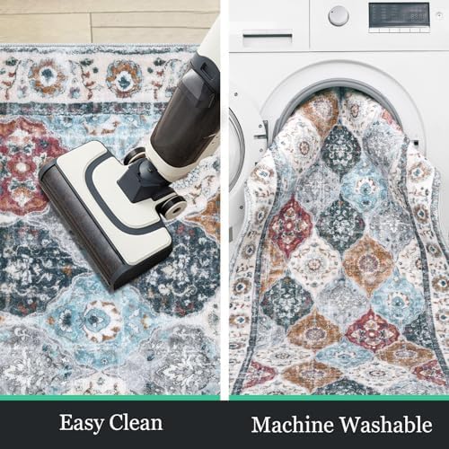 HEBE Hallway Runner Rug 2'8''x8', Washable Non Slip Kitchen Rug Runner - Image 4