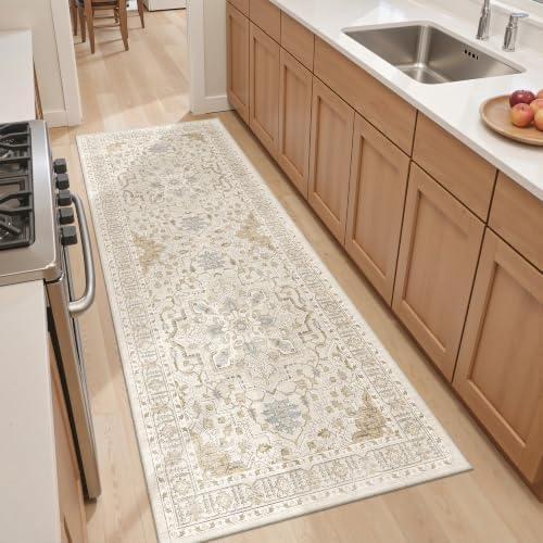 befbee 2x6 Hallway Runner Rug Non Slip Washable Kitchen Rugs Beige by Befbee