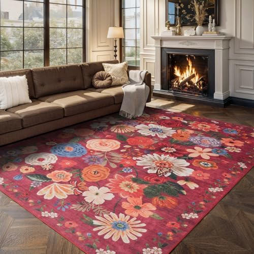 Floral Area Rug 8x10 for Living Room Bedroom - Image 4