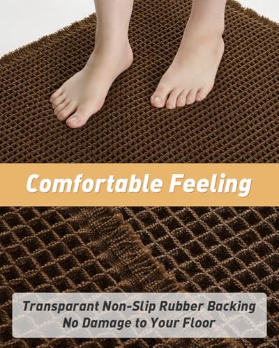 Upgraded Waffle Bath Mat Ultra Absorbent Non Slip Bathroom Mat, 17" x 24" - Image 3