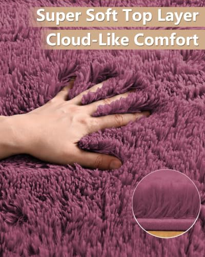 Smiry Round Area Rugs for Living Room Bedroom 2x2 ft, Fluffy Carpet - Image 2