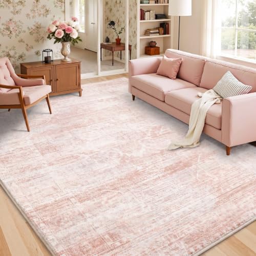 Soft Plush 6x9 Pink Area Rugs for Living Room by LatteFog