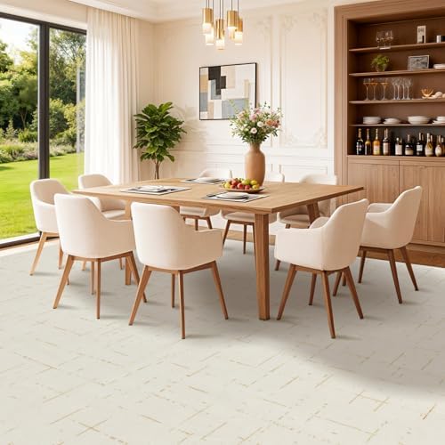 LIANLAM Washable Rug Area Rugs for Living Room - Stain Resistant Non-Slip Backing Boho Rug for Bedroom,Durable & Ultra-Thin Vintage Large Area Rug(8' x 10',White) - Image 3