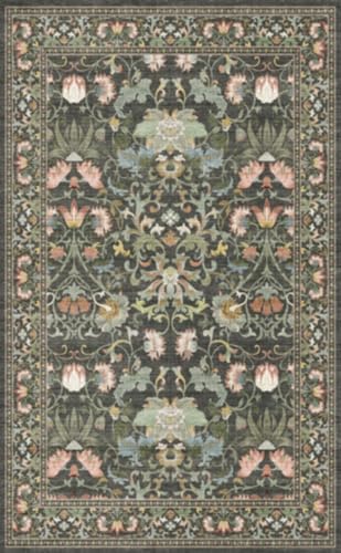 HY HAOYUNLAI Washable Non-Slip 6x8 Floral Area Rug Living Room Soft Carpet by HYHAOYUNLAI