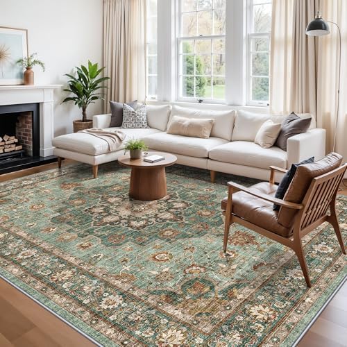 TOPRUUG Washable 10x13 Area Rug: Ultra Soft Living Room Area Rug Under Sofa by TOPRUUG