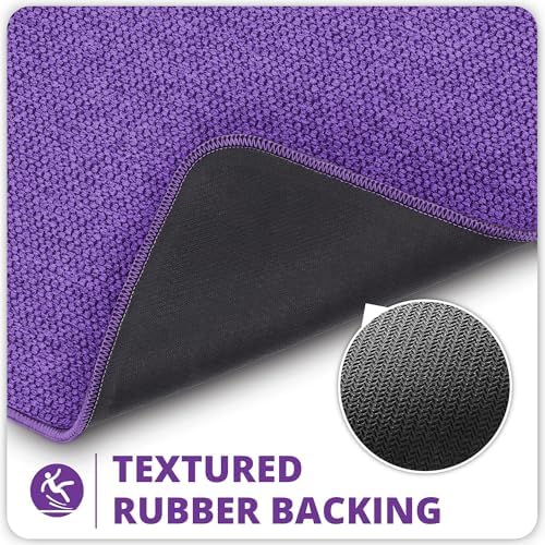 Bosap Bath Mat,Ultra Thin Bathroom Runner Rugs,Large Bath Mats for Bathroom,Quick Dry,Non-Slip,Machine Washable,Low Pile,Bath Rug,Shower Outside,Sink,Home Decor Accessories.Purple,2'x6'(24x72inch) - Image 4