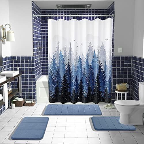 Yimobra Memory Foam Bath Mat, Super Soft Absorbent Bathroom Rug Non Slip, Quick Dry, Machine Washable Floor Carpet for Tub Shower, Home Decor Accessories, 24x17, Denim Blue - Image 2