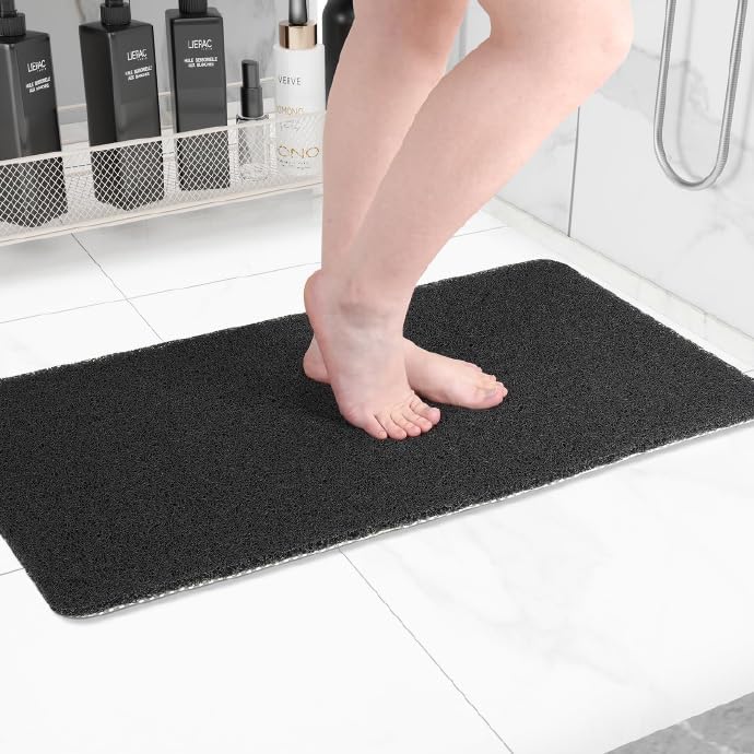 Hargiis Non-Slip Bathtub Mat, Anti Slip Shower Mat, Fast Drying Bathtub Mats, Foot Scrubber Mat, Anti Slip Mat for Tub, Floor, Bathroom, Kitchen, Home, Hotel (Black 40"×28") by Hargiis