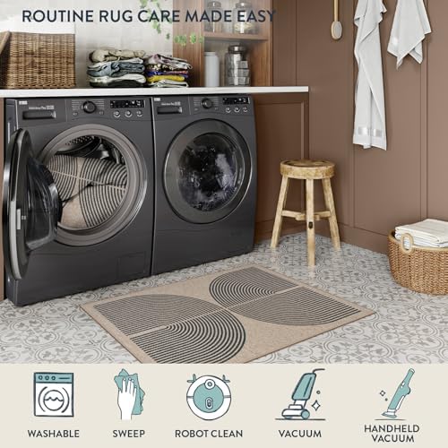 Lahome Rainbow Easy Jute Rug, 2x3 Farmhouse Kitchen Rugs Non Slip - Image 6