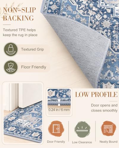 OLANLY 2x3 Washable Small Rug Non Slip Indoor Door Mat for Entryway Bedside - Image 7