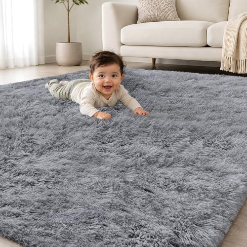 Smiry Area Rugs for Living Room Bedroom 8x10 ft, Fluffy Washable Carpet by Smiry