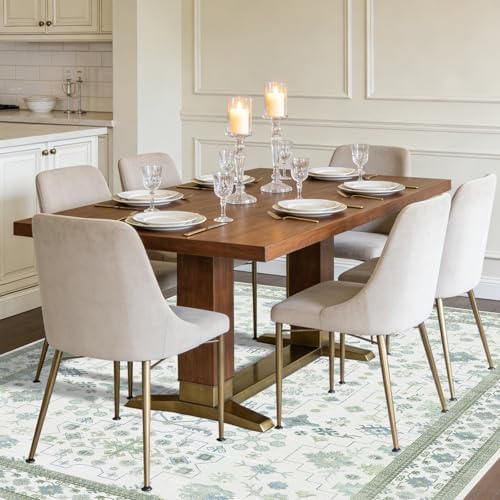 5x7 Washable Area Rugs for Living Room (Pale Sage Misty Blue) - Image 4