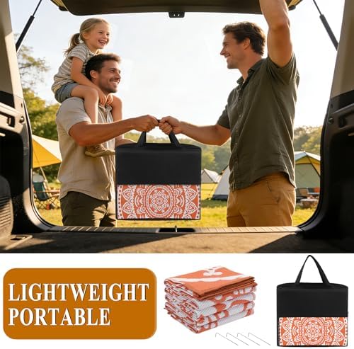 Bsmathom Waterproof Outdoor Rug 9x12ft Orange - Image 3