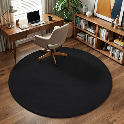Amearea Black Round Area Rugs 6ft Circle Rugs for Bedroom Living Room - Image 6