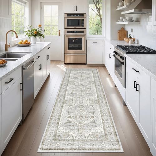 Runner Rug 2x6 Washable Runners for Hallways, Kitchen Runner Entryway Blue by Befbee