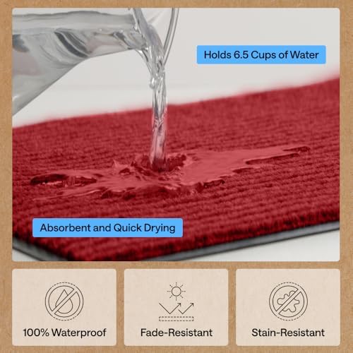 GORILLA GRIP Traffic Guard Indoor Outdoor Heavy Duty Door Mat, 47x35 Red - Image 5