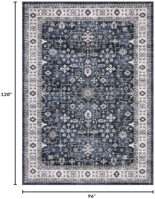 GarveeHome Navy Area Rugs 8x10 Washable Rug Living Room Vintage Rug - Image 2