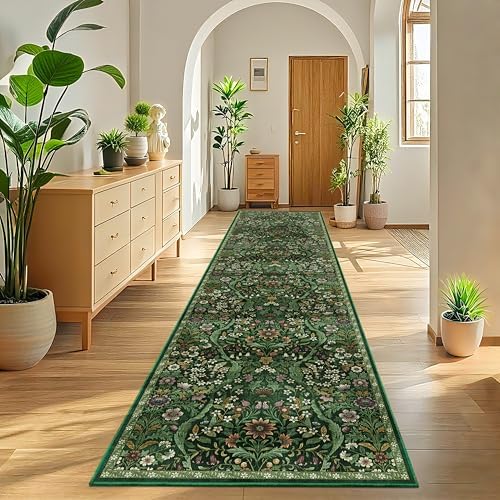 3x12 Floral Runner Rug for Kitchen Washable Hallway Runner Rug - Image 3