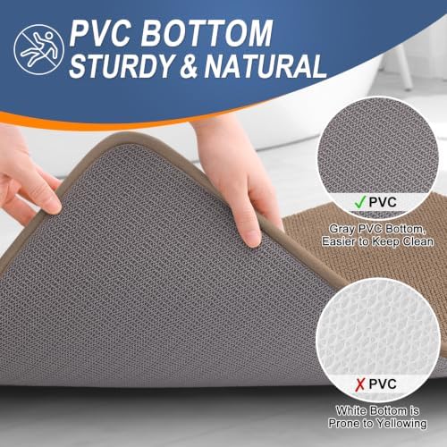 OLANLY Memory Foam Bathroom Runner Rugs 70x24, Absorbent Long Mat, Mocha - Image 4