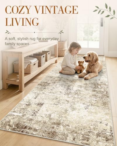 OLANLY 8ft Round Washable Rug, Soft Non Slip Carpet for Bedroom Living Room - Image 3
