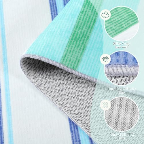 Area Rug 4x6 Blue Rug Washable Rugs Non Slip Low Pile Small Carpet for Entryway, Bedroom, Kitchen, Classroom, Kids Room, Office, Dorm, Dining Room - Image 7