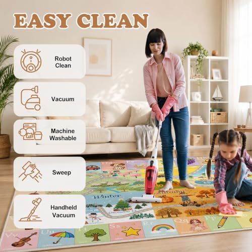 Nayoroom Kids Alphabet ABC Rug, Soft Faux Wool Seasons, Non-Slip, 5 x 7 ft - Image 6