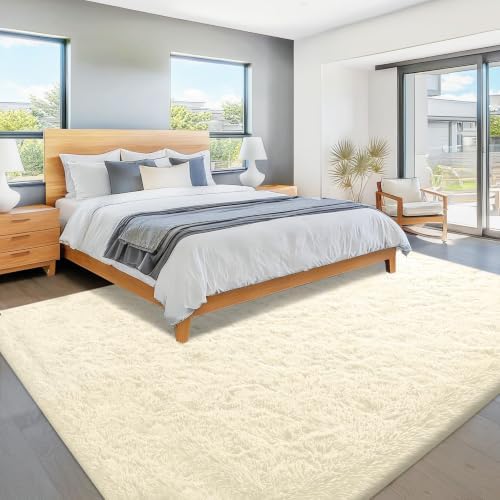 9x12 Area Rugs for Living Room: Fluffy Shag Soft Washable Rug Large Fuzzy Plush Indoor Carpet for Bedroom Nursery Playroom Kids Girls Boys Room (Beige, 9'x12') - Image 6