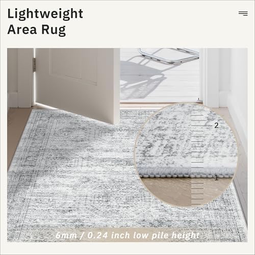 Soalmost 2x4 Washable Rugs for Kitchen, Entryway, Small Area Rug Grey - Image 7