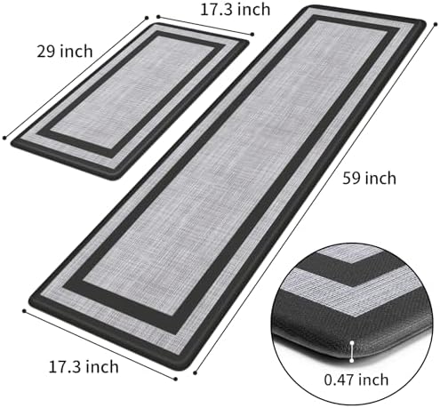 Mattitude Kitchen Mats Set of 2,Cushioned Anti-Fatigue Non-Skid Rug Sets - Image 2