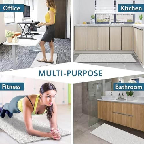 godehone Shower Mats Non Slip Without Suction Cups, PVC Loofah Bathroom Mats, Loofah Mats for Shower and Bathroom, Quick Drying, 17.1× 59 Inch, White - Image 4