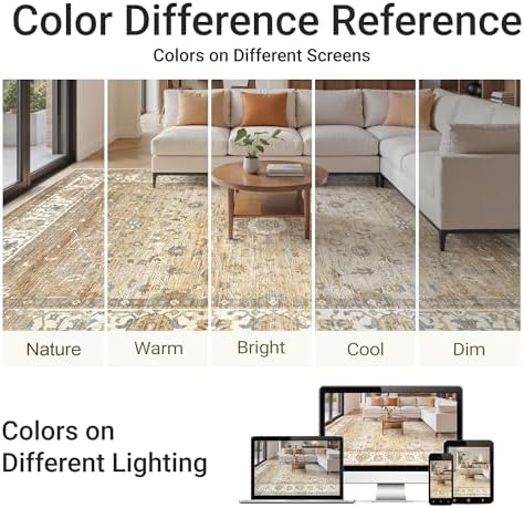 befbee Washable 5x7 Area Rug Non Slip Stain Resistant Rug for Living Room - Image 6