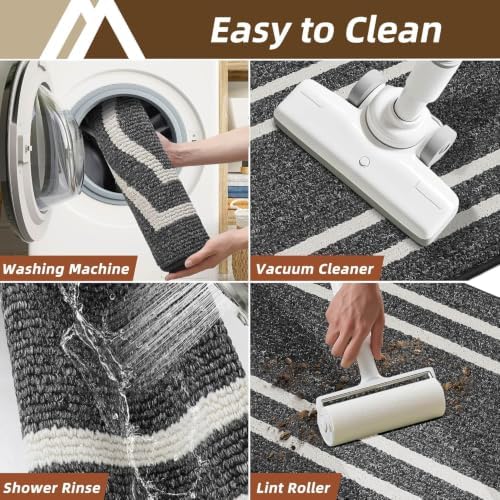 COSY HOMEER Kitchen Rugs Set of 2PCS Non Slip Kitchen Mats for Floor,Black - Image 6