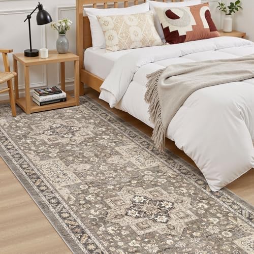 cotiled 3x8 Hallway Runner Rug for Entryway, Non-Slip Vintage, Brown - Image 4