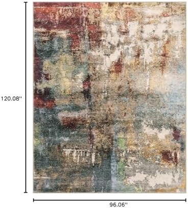 Lahome Modern Abstract Living Room Rug 8x10, Washable 8x10 Area Rugs for Bedroom Stain Resistant Non Slip, Large Red Soft Indoor Carpet for Dining Room Table Home Decor - Image 2