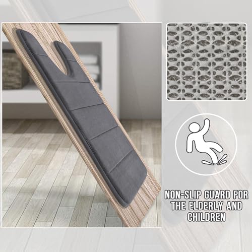 Yimobra Memory Foam Toilet Bath Mat U-Shaped, 24 X 20 Inches,Soft and Comfortable, Super Water Absorption, Non-Slip, Machine Wash and Easier to Dry for Bathroom Commode Contour Rug, Dark Gray - Image 6