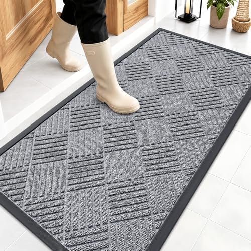 OLANLY Front Door Mat Outside Entrance 47x23, Waterproof Heavy-Duty Doormat by OLANLY
