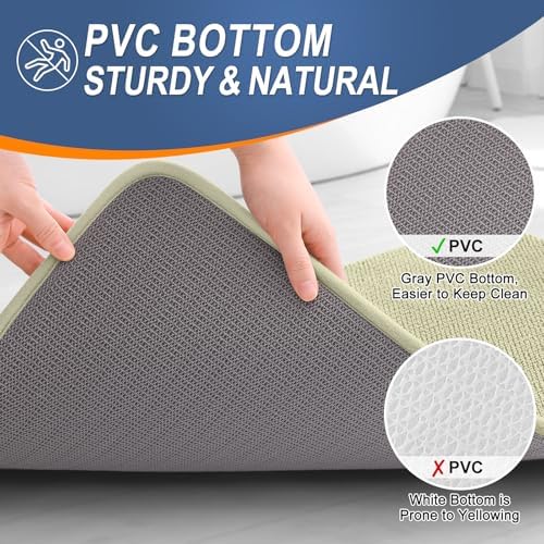OLANLY Thick Memory Foam Bathroom Rugs 36x24, Absorbent Bath Mat, Vanilla - Image 4
