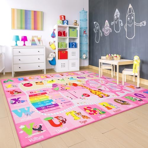 Chicrug 4x6 ABC Kids Rug for Classroom, Washable Non Slip Playroom Play Mat - Image 5