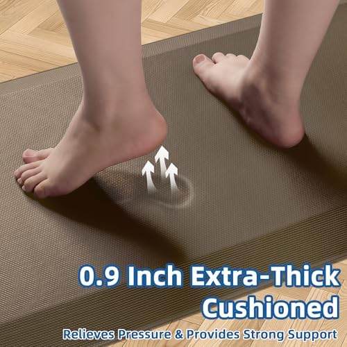 Tyrot Extra Thick Anti Fatigue Mat for Kitchen Floor, 20x39, Brown - Image 3