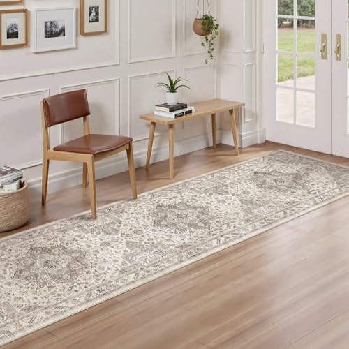 cotiled 2x8 Hallway Runner Rug for Entryway, Non-Slip Vintage, Light Brown - Image 3