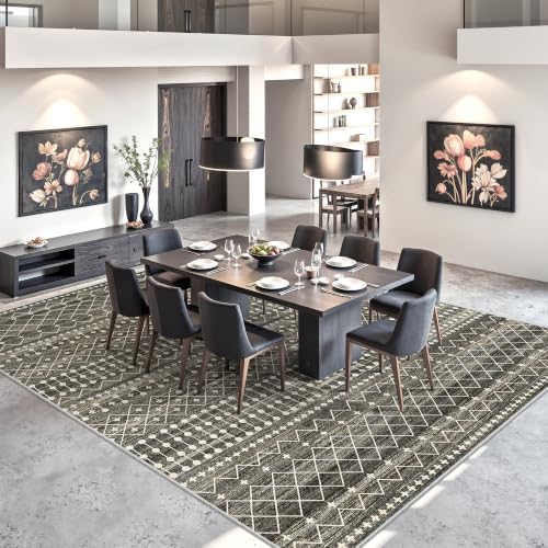Miukiki 10x12 Area Rugs for Living Room Non Slip Washable Rug Black - Image 7