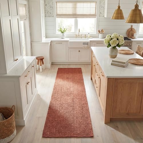 SAFAVIEH Natural Fiber Runner Rug 2'6"x12', Jute Knotted Rust NF447C by Unknown