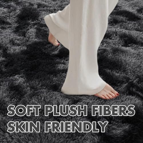 10x14 Ft Extra Large Shag Rugs for Living Room, Ultra Soft Fluffy Furry Area Rugs for Bedroom Indoor Floor, Aesthetic Carpet for Kids Home Decor (Dark Grey) - Image 4