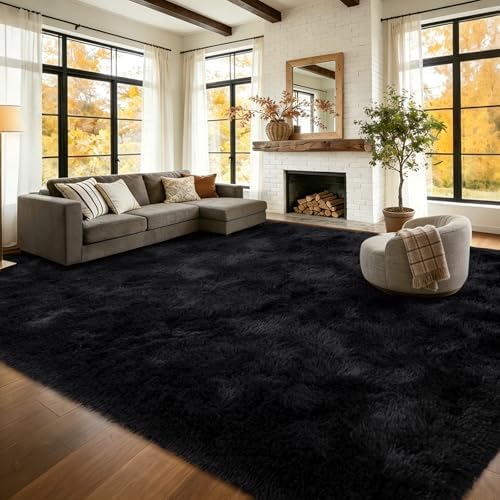 10x14 Extra Large Fluffy Shaggy Area Rugs Non-Slip for Living Room Black by Unknown