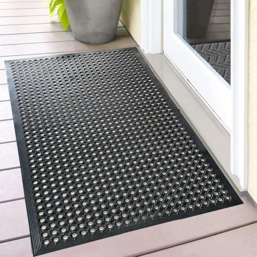 Uniboho Commercial Heavy Duty Rubber Floor Mat for Outside Non Slip 20 x 31 by Uniboho