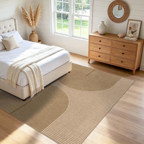 Easy Jute Rug for Pet Homes: 7x7 Outdoor Rug - Geometric Arch Pattern - Image 4