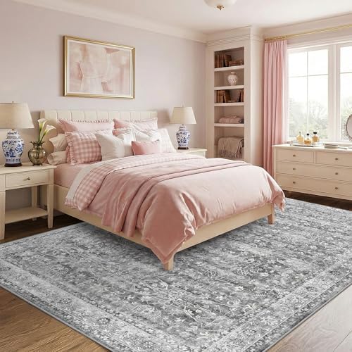 8x10 Area Rugs for Living Room Netural Washable Large Grey Rugs - Image 3